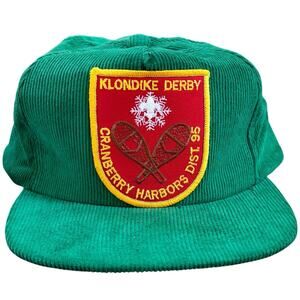 Vintage Boy Scouts Klondike Derby Hat 90s Cranberry Harbors Kelly Green Corduroy